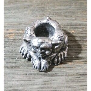 Gargoyle Pewter Candle Holder Vintage Gothic